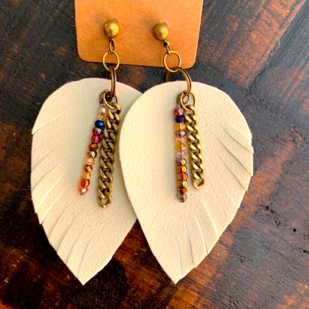 Light weight faux leather earrings